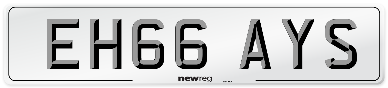 EH66 AYS Number Plate from New Reg